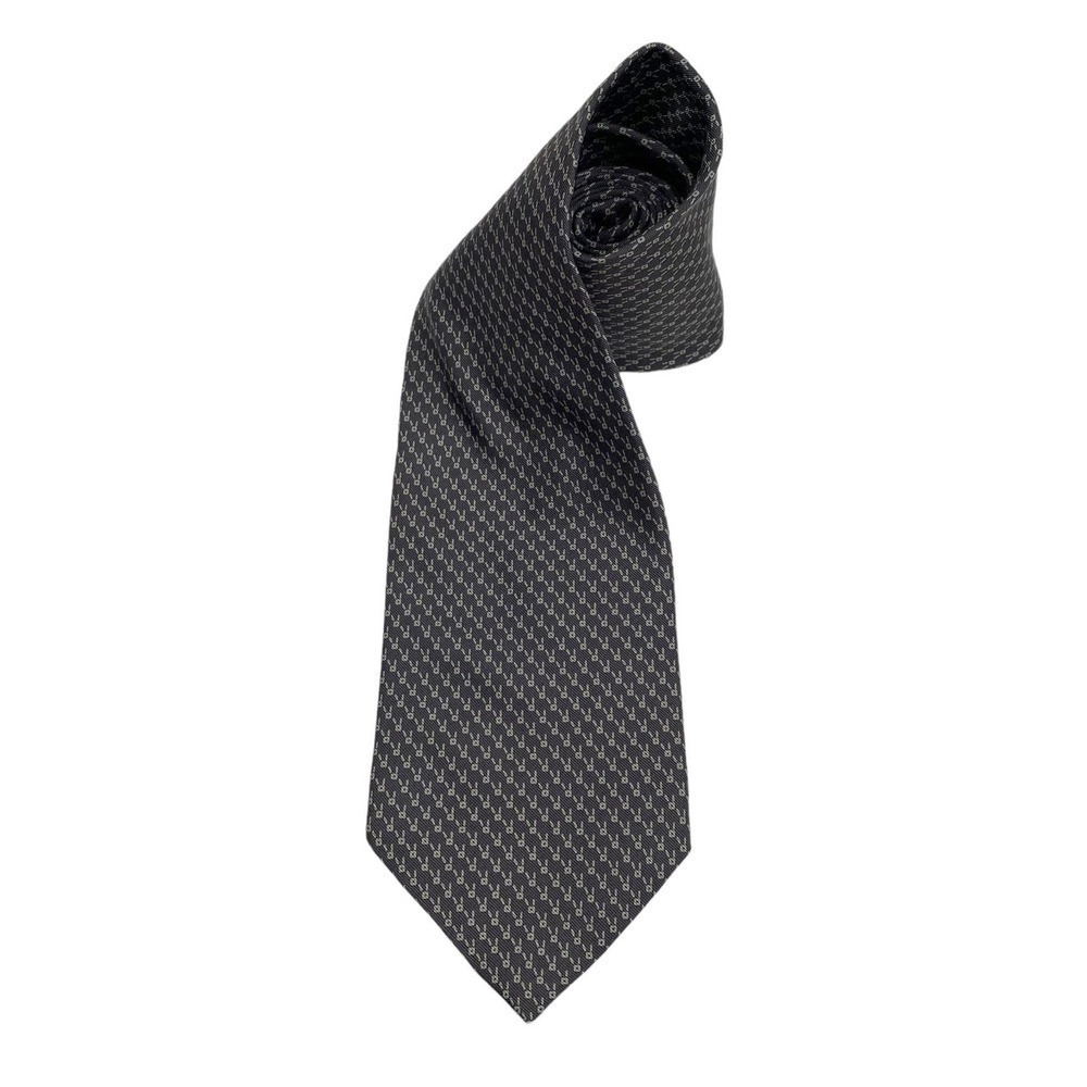 Vintage Armani Collezioni Gray with Light Gray Dots 100% Silk Neck Tie
